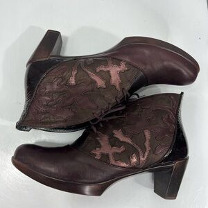 Naot Elegant brown and Bronze Leather Ankle Boots, euro size 38.5